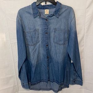 Faded Glory Lightweight Denim Button Up